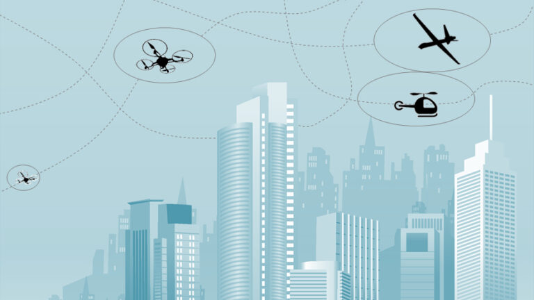 Integrating air taxis and freight drones flexibly into urban airspace